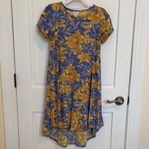 LuLaRoe High Low Dress in Blue and Yellow Floral
